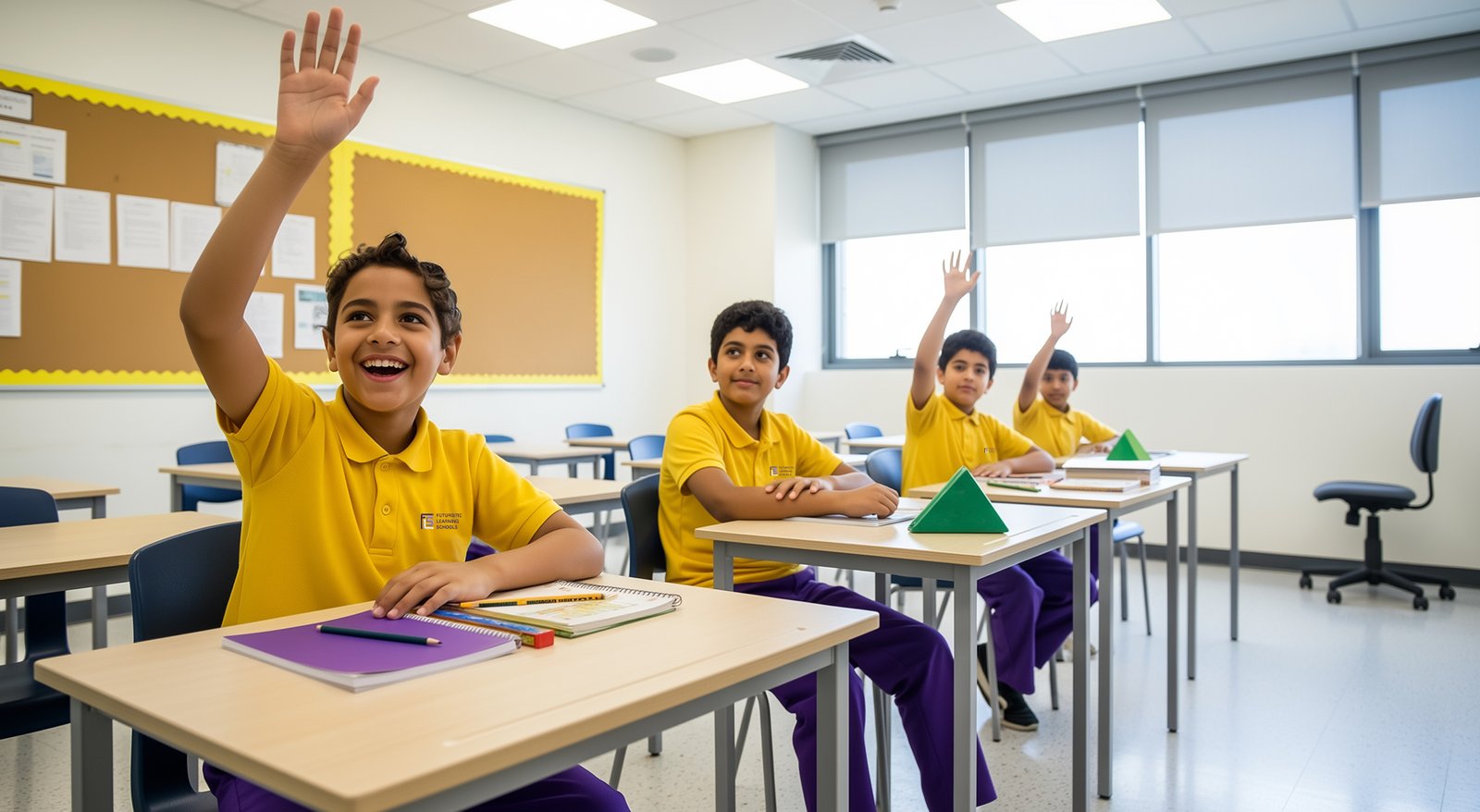 Students Raising Hands in Classroom