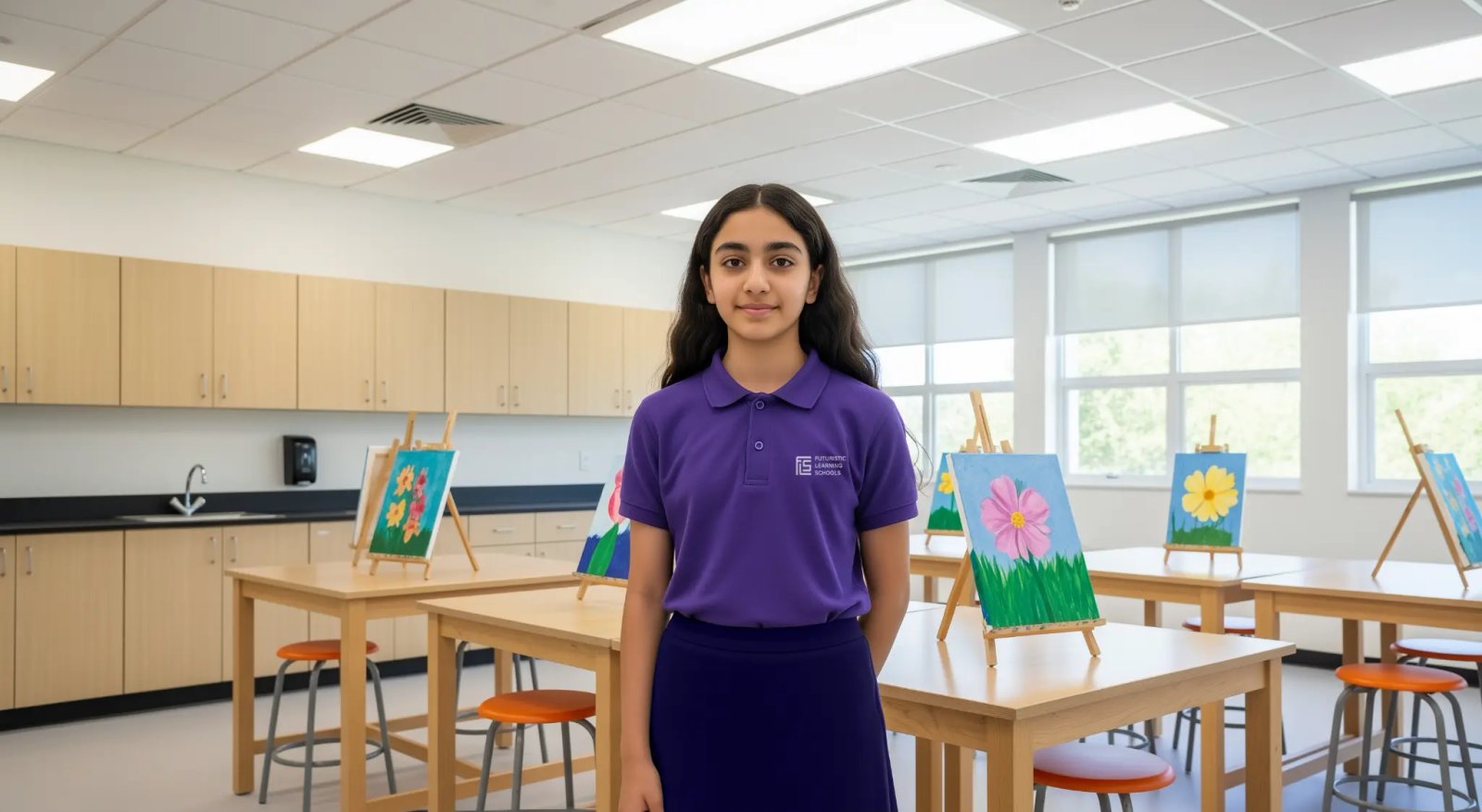 Student in Art Class